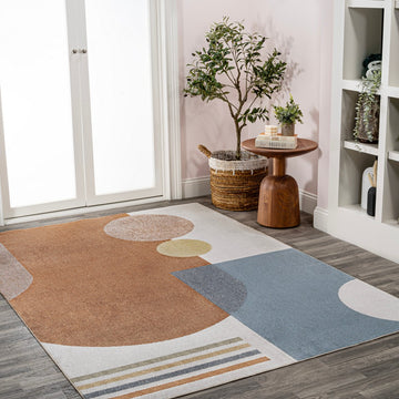 Slinger Modern Kids & Novelty Collage Machine-washable Area Rug